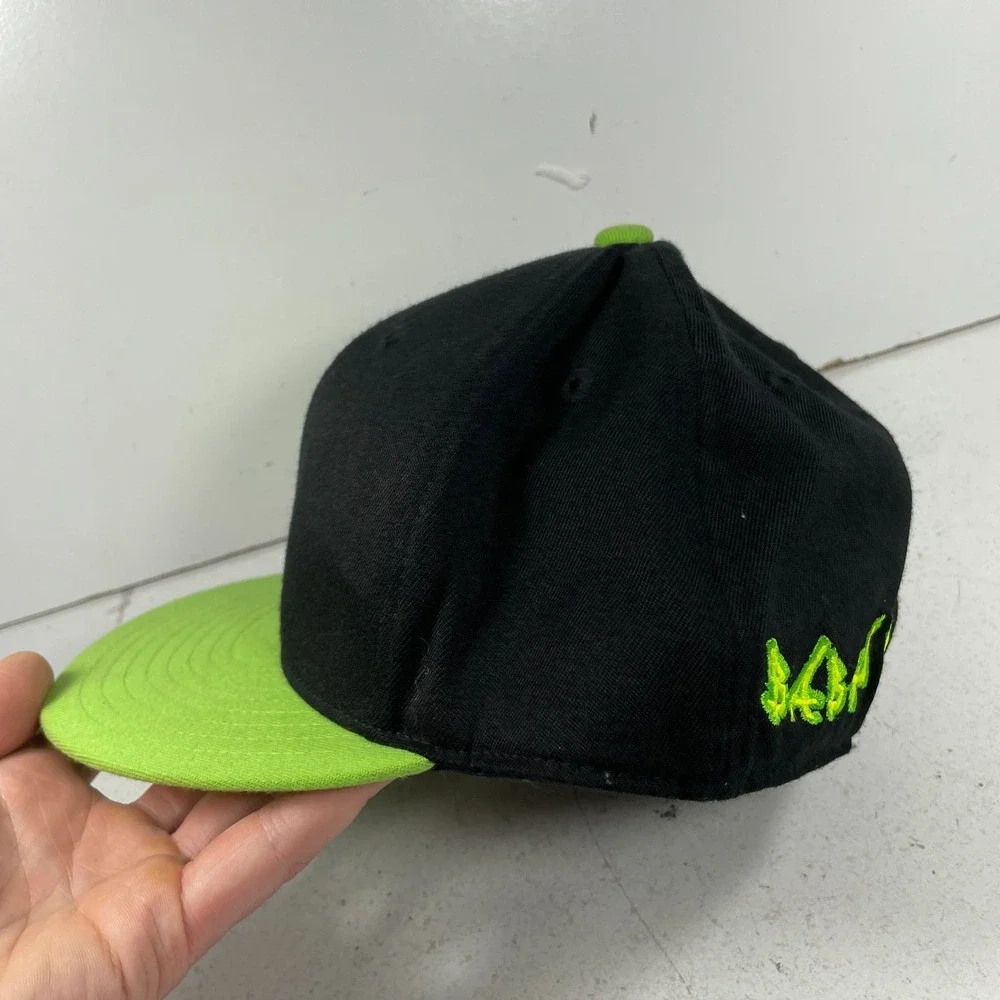 Lids Y2k Hat Baby Script Black Green Fitted 6 7/8 to 7 1/4 Vintage Graffiti